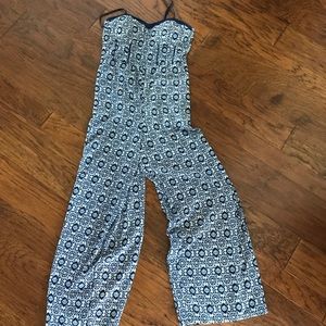 Merona blue patterned jumpsuit